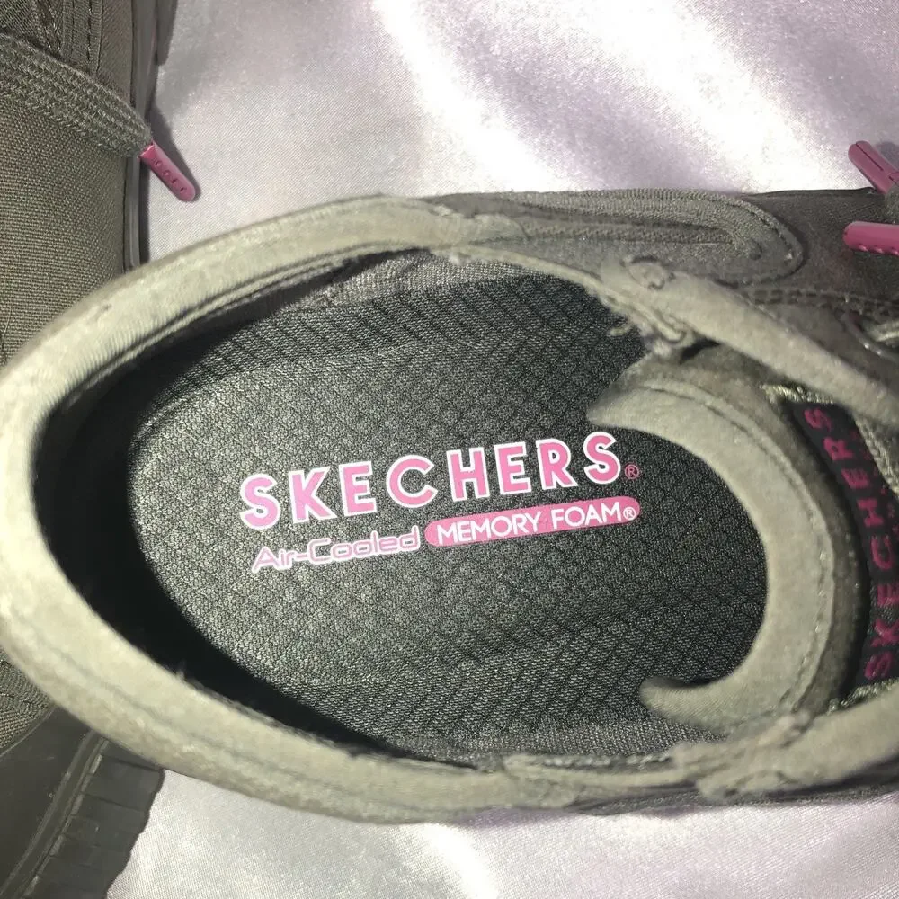 Skechers Shoes Los Angeles Memory Foam Lace Olive/Army Green Sneakers Women Sz 7